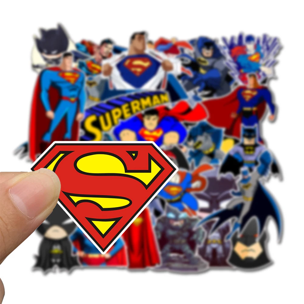 Super Hero Movie Superman Batman Cartoon Skateboard Waterproof Stickers Kids Hydro Flask Motorcycle Aptop Stickers Pack