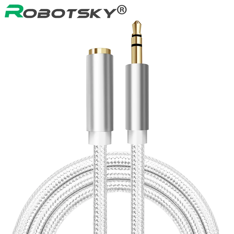 

Robotsky Gold-plated 3.5mm Jack Audio Extension Cable Male to Female Headphone Cable 0.25m 1m for Mobile Phone Earphone Computer