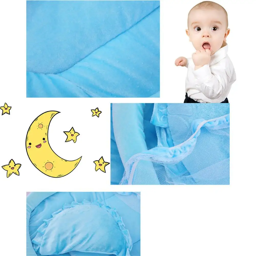 Золотая флисовая дышащая детская складная сетка детская кроватка кронштейн кровать с противомоскитной сеткой подкладка