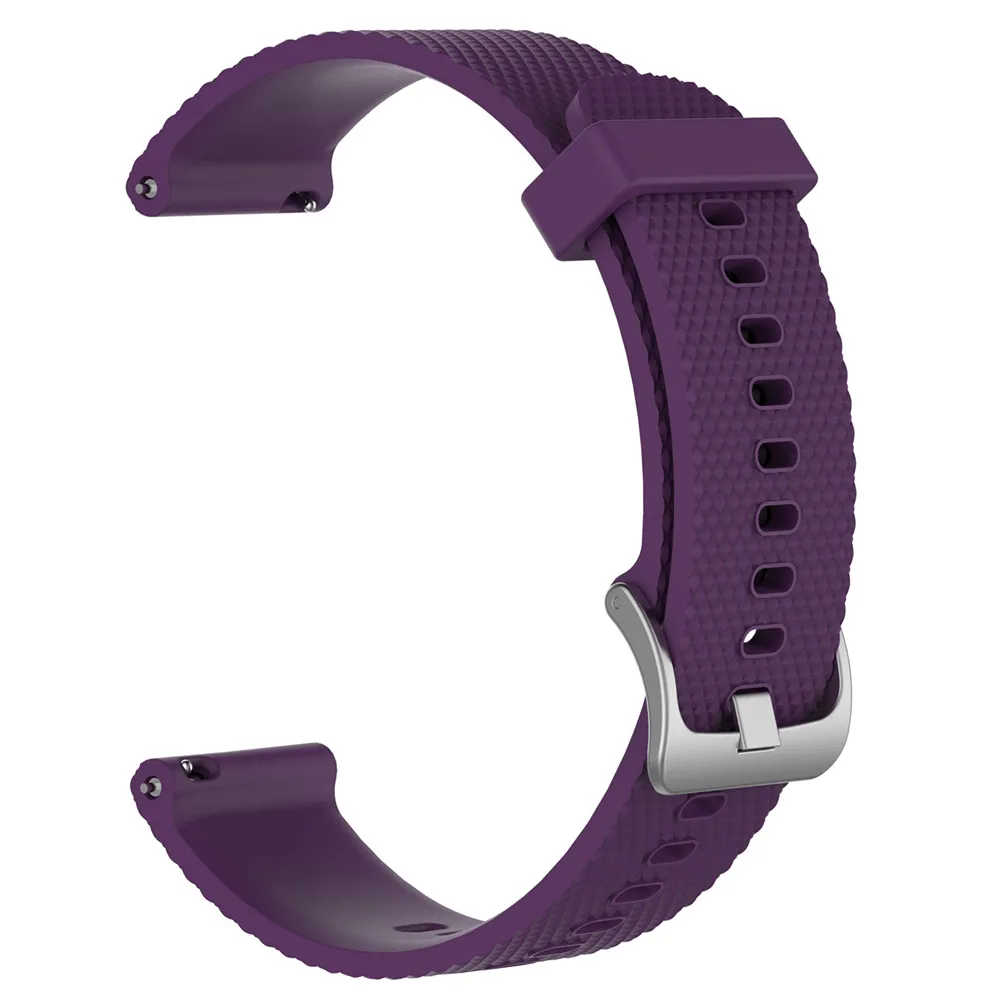 18 мм силиконовый ремешок для Ticwatch c2 версия из розового золота для Garmin Vivoactive 4S сменный женский браслет на запястье - Цвет: Dark Purple