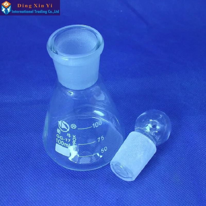 Glass Conical Flask Glass Erlenmeyer Flask Glass Triangle Flask Borosilicate Glass For Laboratory 1PC 100ML