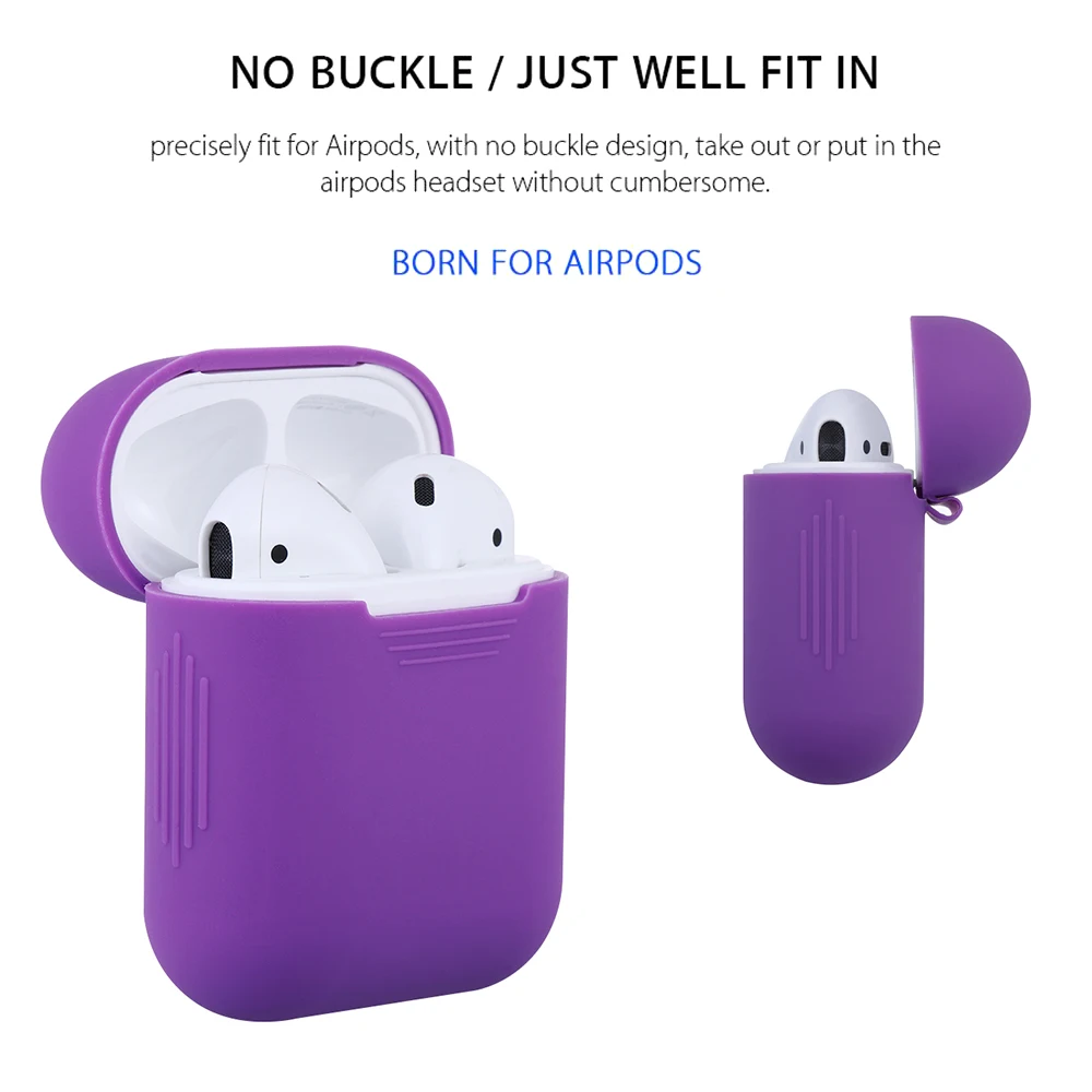 

Slim Non Slip Anti Lost Shockproof Earphones Pouch Silicone Case Protective Skin Cover Sleeve Wrap Phones Accessory for AirPods