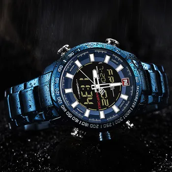

NAVIFORCE Luxury Brand Watches Men Military Sport Watch Men's Digital Quartz Clock Full Steel Waterproof Wristwatch Relojes 2018