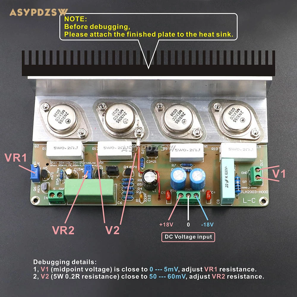 2 шт капот JLH2003 класс A Одиночный усилитель мощности DIY Kit(2 канала) 22 Вт+ 22 Вт 8ohm