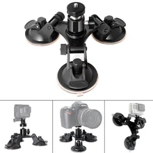 GoPro Интимные аксессуары 3 ногу автомобильный держатель присоски Треугольники + мини штатива адаптер для Go Pro 5 4 3 + 3 SJCAM Xiaomi Yi 4 К