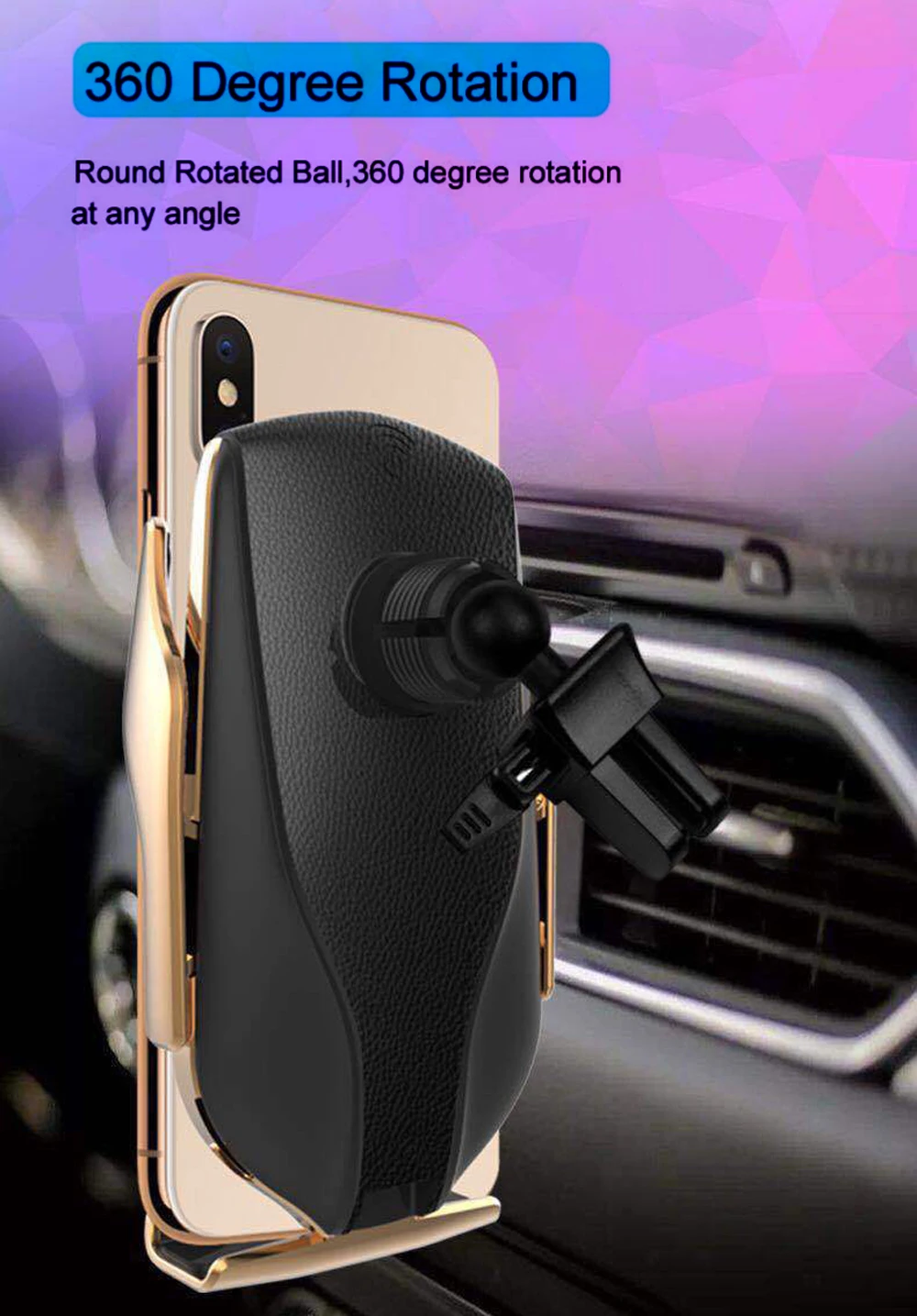 Умное автоматическое зажимное автомобильное беспроводное зарядное устройство для Iphone X Xr Xs 8 Plus Galaxy S10 S9 S8 Быстрая зарядка держатель для телефона