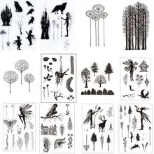 Феи/деревья/замок леса прозрачный Штамп для DIY скрапбукинга/фотоальбом для изготовления карт стационарные поставки