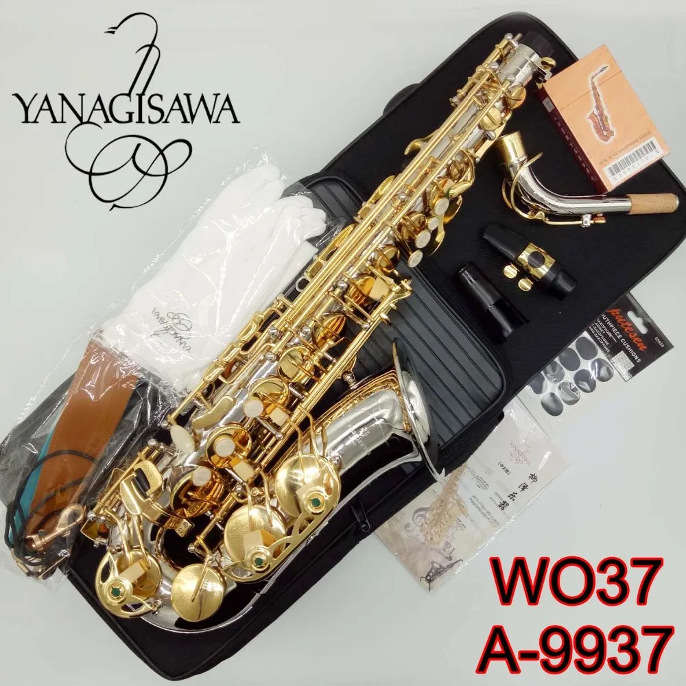 Brand New YANAGISAWA Alto Saxophone A 9937 WO37 Nickel Plated Gold Key