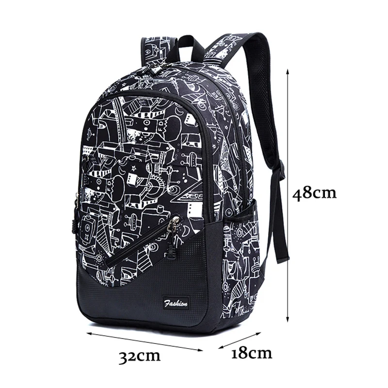 Школьные сумки с принтом, водонепроницаемый большой рюкзак для подростков, рюкзак для средней школы, рюкзаки для мальчиков и девочек, студенческий рюкзак, дорожная сумка