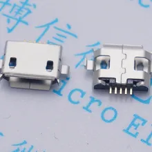 100 шт. разъем Micro USB Тяжелая пластина 1,0 DIP2 ноги мини разъем 5P гнездо для зарядки планшета зарядное устройство для мобильного телефона