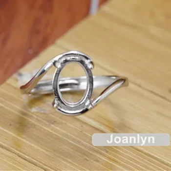 

Joanlyn Ring Base for 7x9mm Oval Cabochons White Gold Plated 925 Silver Adjustable Band Ring Blank JZ100