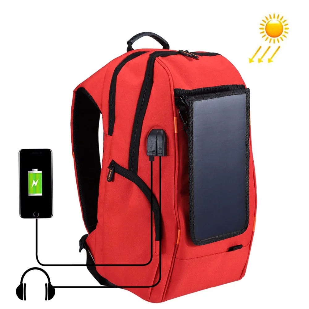 PULUZ Outdoor Multi function Solar Panel Backpack Comfortable Casual