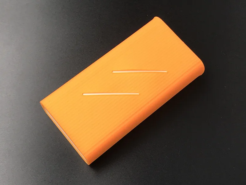 Силиконовый защитный чехол, кожный чехол для Xiao mi Xiaomi 20000mAh power Bank 2C PLM06ZM PLM07ZM power bank чехол - Цвет: Оранжевый