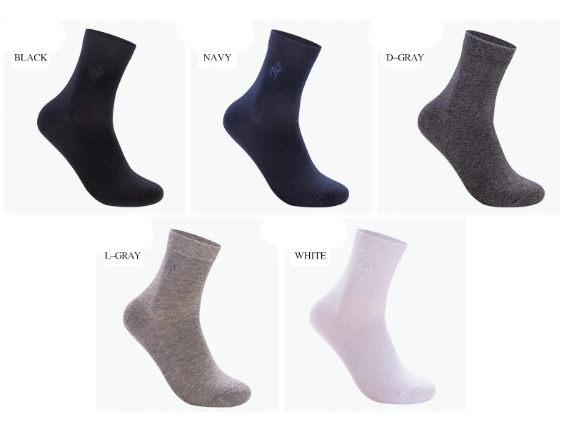 Носки pierpolo, модные брендовые мужские носки, 5 пар/партия, хлопковые носки, зимние дезодорирующие носки с вышивкой для мужчин, подарок - Цвет: 5Pairs