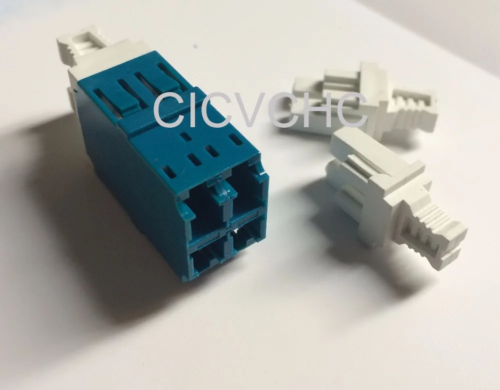 10pcs LC-Quad/Twim-with Short Flange-Blue/Optical Fiber Adapter