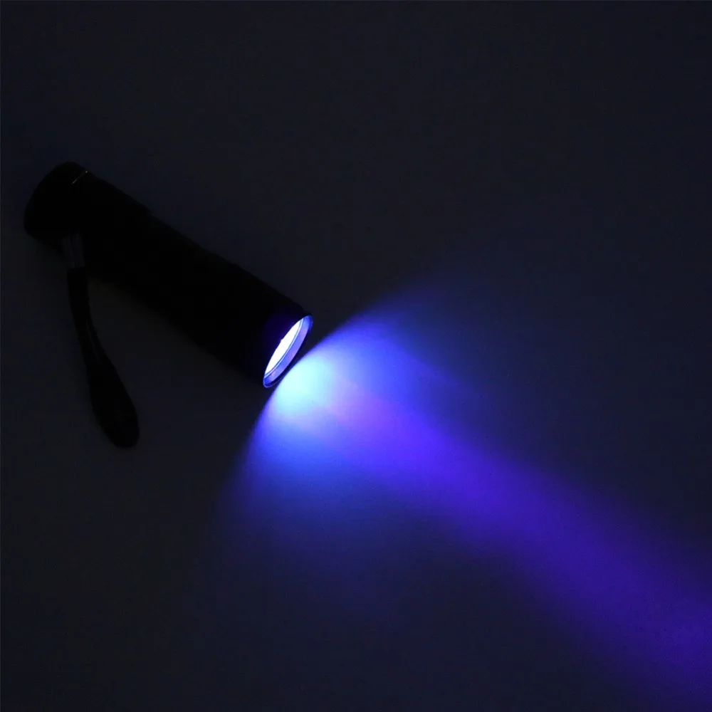 Портативный мини светодиодный ультрафиолетовый светильник 395nm фиолетовый светодиодный фонарь вспышка светильник маркер с невидимыми чернилами Обнаружение УФ лампа 3AAA