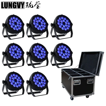 

Free Shipping 8pcs/Lot With Flight Case 18x18w RGBWA UV 6in1 Professional Led Par Light Indoor Party DJ Disco Stage Light