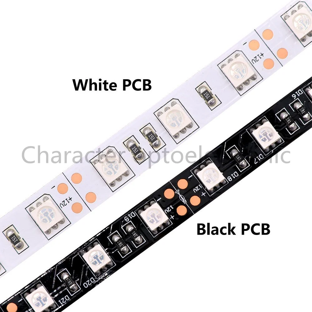 DC12V черный/белый PCB УФ 395-405nm фиолетового цвета с украшением из светодиодные полосы света 5050 SMD 60 светодиодов/m Адаптер длиной 1 м/2 м/3 М/4 м/5 м Водонепроницаемый/не Водонепроницаемый