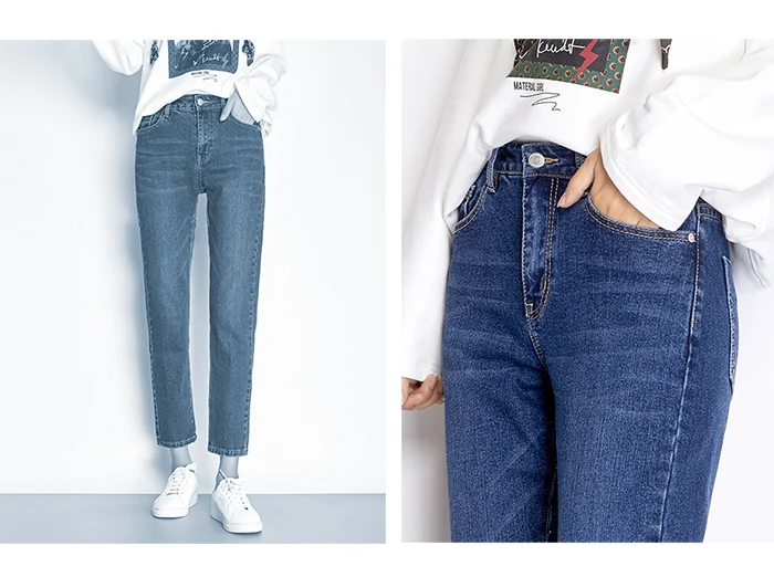 Женские классические джинсы LEIJIJEANS, голубые хлопковые свободные брюки из денима, полной длины, джинсы-бойфренды со средней посадкой, большие размеры, весна-лето