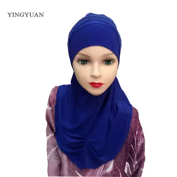 

LJ7 New style kids hijab Folds two piece children hijabs Fashion Muslim hijab kids pashmina