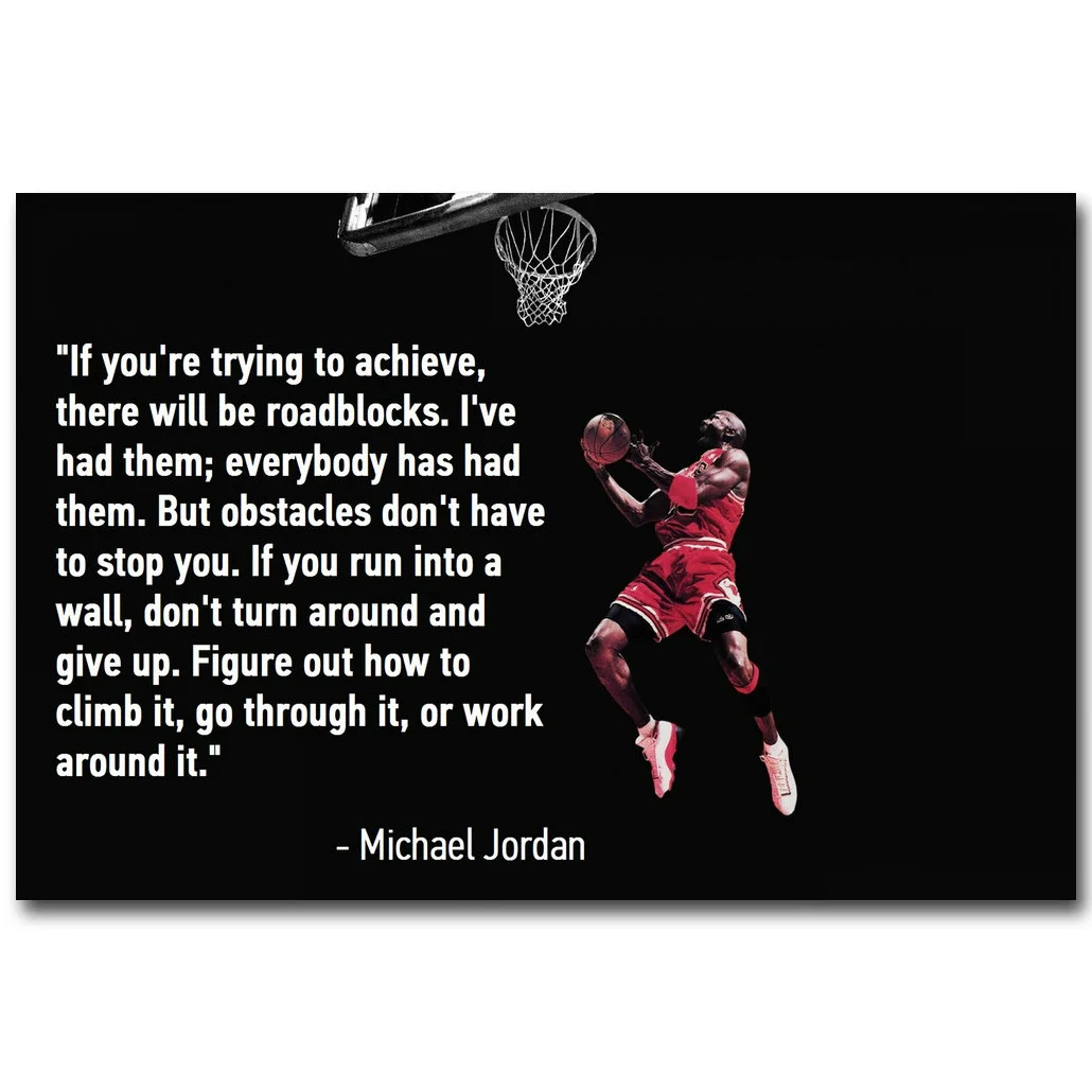 michael jordan motivational succeed quote art silk fabric poster print