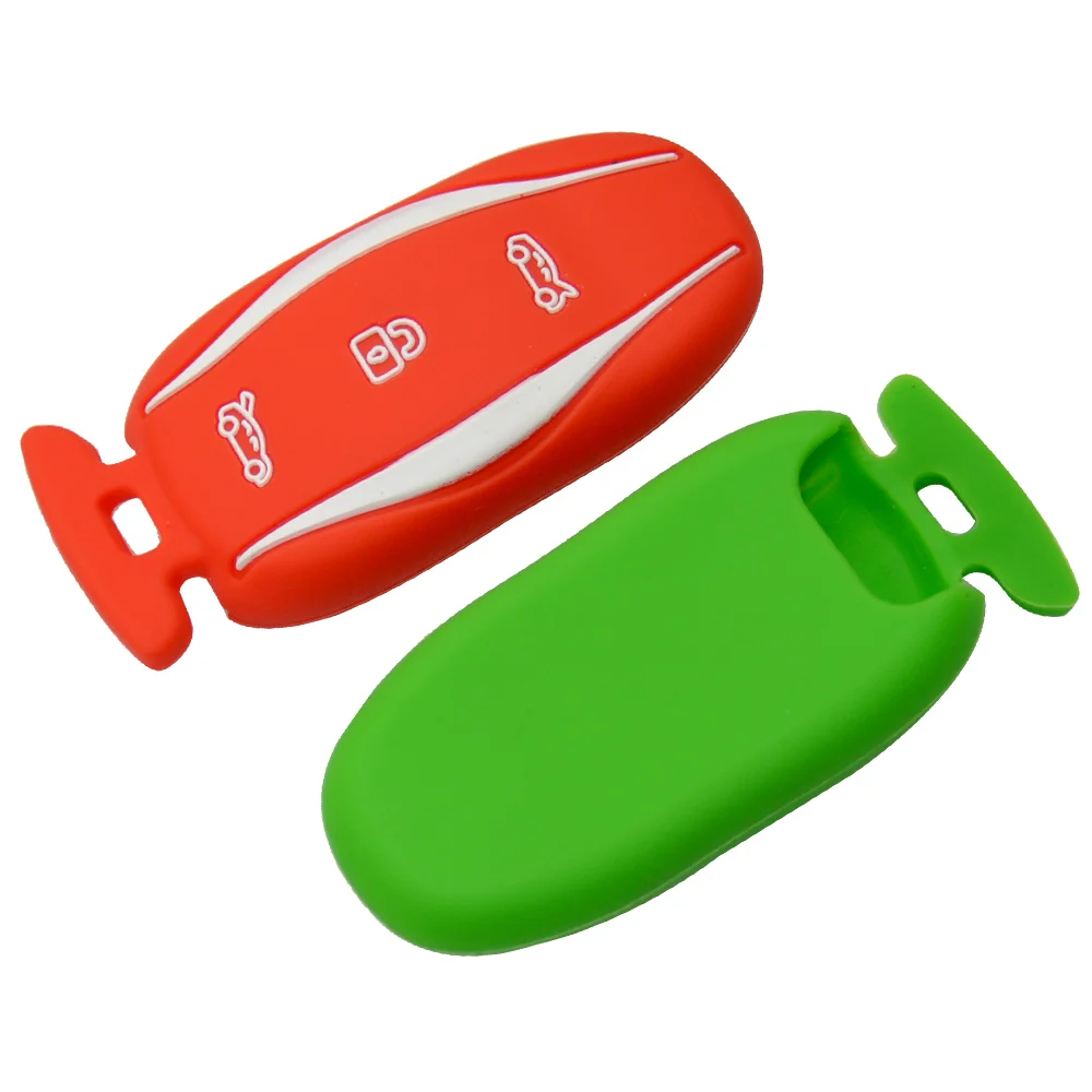 Silicone 3 Buttons Car Key FOB Cover Case Holder Skin  For Tesla Model S X Remote Keyless Silica Gel Soft Shell Free Shipping (5)