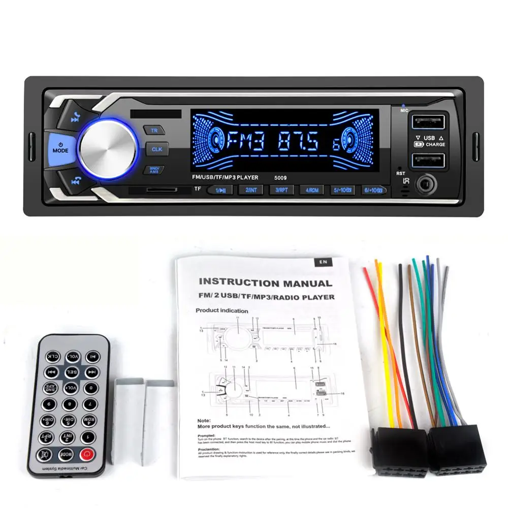 AMprime 1 din MP3 плеер автомобильное радио Авто Аудио Стерео FM стерео AUX Bluetooth USB быстрая