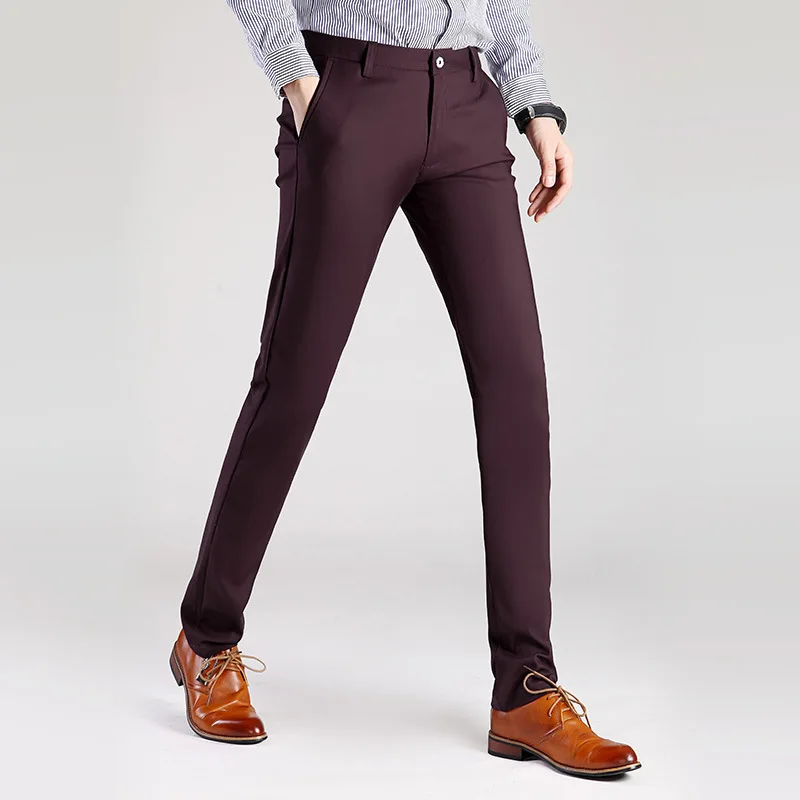 2017 мужские классические брюки размера плюс формальные зауженные черные