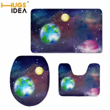 HUGSIDEA Moon Star Дизайн Комплект из 2 предметов Рождество Чехлы для сиденья унитаза крышкой Ванная комната Теплее Туалет закрывает инструмент сиденья для Рождество