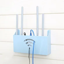 Creativo práctico hogar pequeño tamaño montado en la pared WiFi Router almacenamiento cajas de estante caja de plástico Wifi caja de almacenamiento organizador