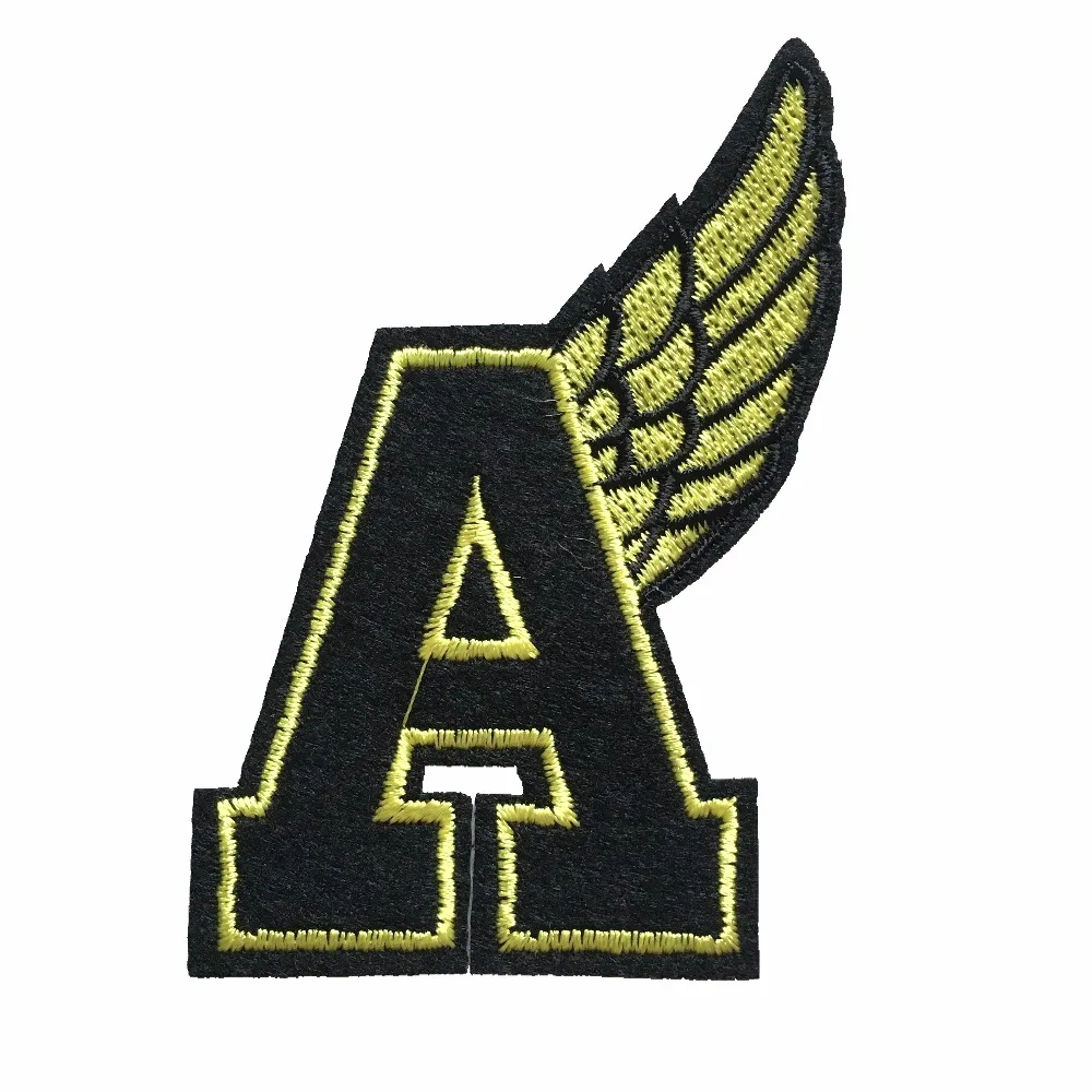 

New Arrival Letter A Patches for Clothes Jeans jeacket Iron on Embroidered Patch DIY Appliqued Badge Parches 10 Pieces/set