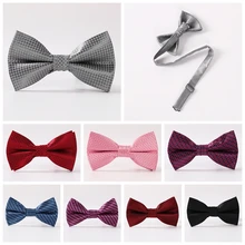 Модные однотонные Bowties жениха Для мужчин красочный плед галстук gravata Мужской Брак бабочка свадебные галстуки