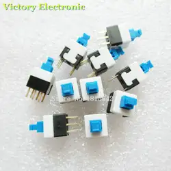 Новый 20 шт./лот 8X8 8*8 мм 6Pin Push тактильные мощность микро переключатель Self lock On/Off Кнопка фиксации оптовые продажи электронных выключателей