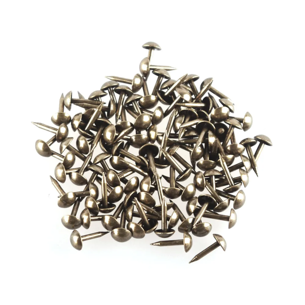 

Replacement 6 x 12mm Bronzy Antique Upholstery Nails Tacks Studs Ancient Style Furniture Fix Pack of 100