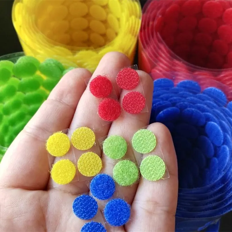 

180Pairs 10mm Multicolor Adhesive Fastener Dots Nylon Hook And Loop DIY Magic Sticker Round Strong Self Adhesive Fastener Tape
