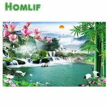 Bordado Диаманте Фолс пейзаж алмазная живопись на заказ лошадь алмазная живопись eigen foto Полный бриллиантовый рисунок Рождество карты