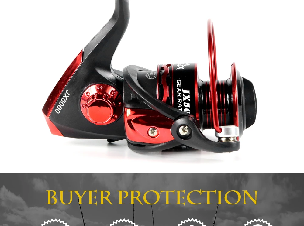 Carretel de Pesca Bobina de Metal Rolamento de Esferas Barco de Pesca 12 Yumoshi New Spinning Jx1000 7000 Série 5.5: 1 Molinete Rocha Roda Carretel 15 High Quality Esporte e Lazer