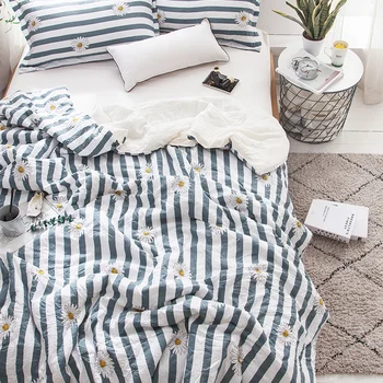 

Floral Owl Plaid Bedding Summer Patchwork Quilt Home Textiles Comforter Bed Cover Sheet Coverlet Baby Crawling Mat No pillowcase