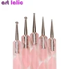 5Pcs 2 Way Nail Art Acrylic Silicone Point Flower Double Head Nail Pen Stainless Steel Dotting Tools Marbleizing Painting Pens ► Photo 2/4