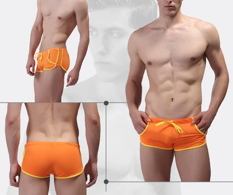 Сексуальное нижнее белье мужские боксеры cueca masculina calzoncillos superbody бандажные спортивные шорты-бермуды masculina для мужчин - Цвет: orange