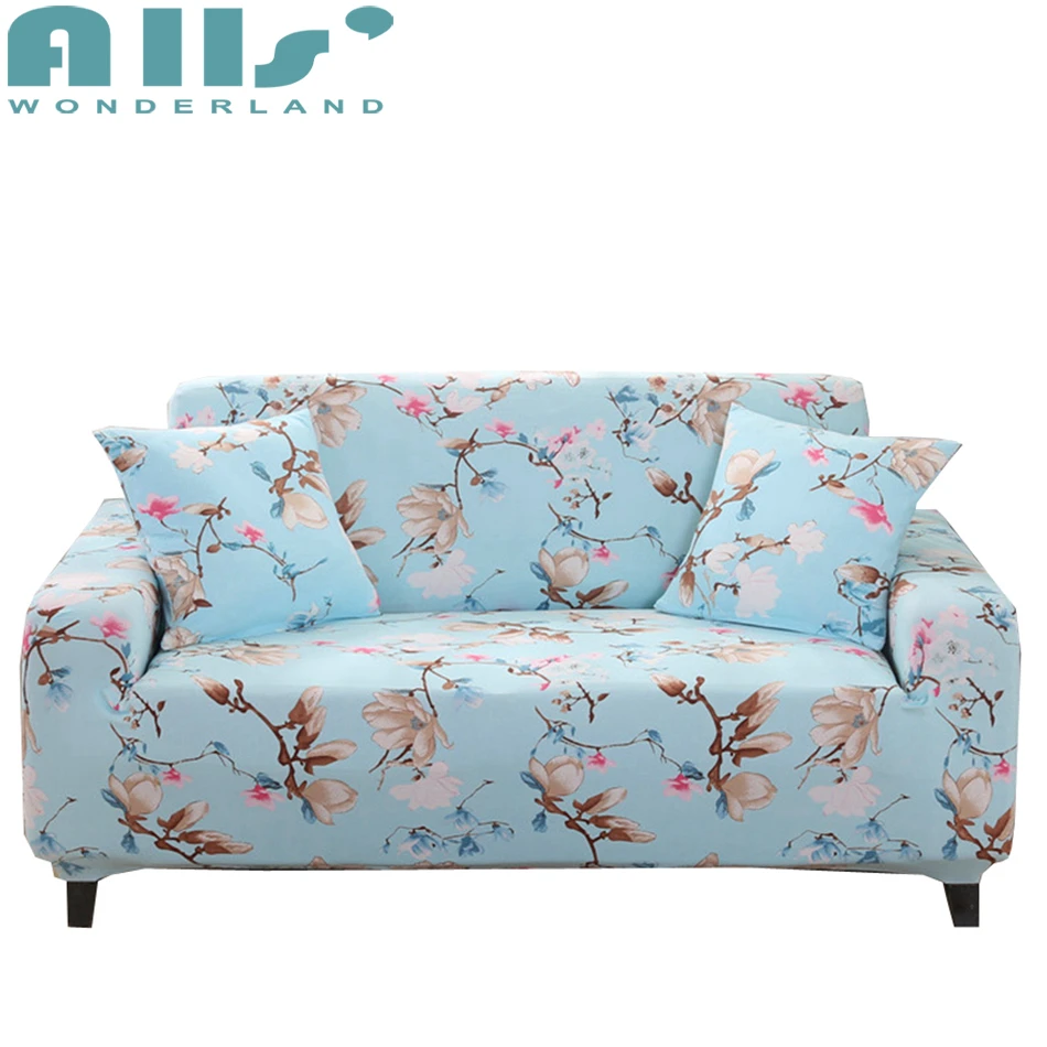 Blue Couch Covers For Living Room Flower Sofa Slipcover Furniture Protector Modern Decoration