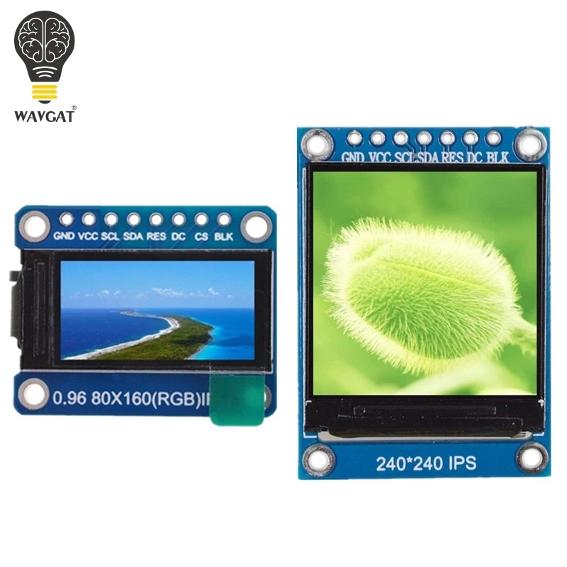WAVGAT TFT дисплей 0 96/1 3 дюймов IPS 7P SPI HD 65K полноцветный ЖК модуль ST7735 / ST7789 Привод IC 80*160