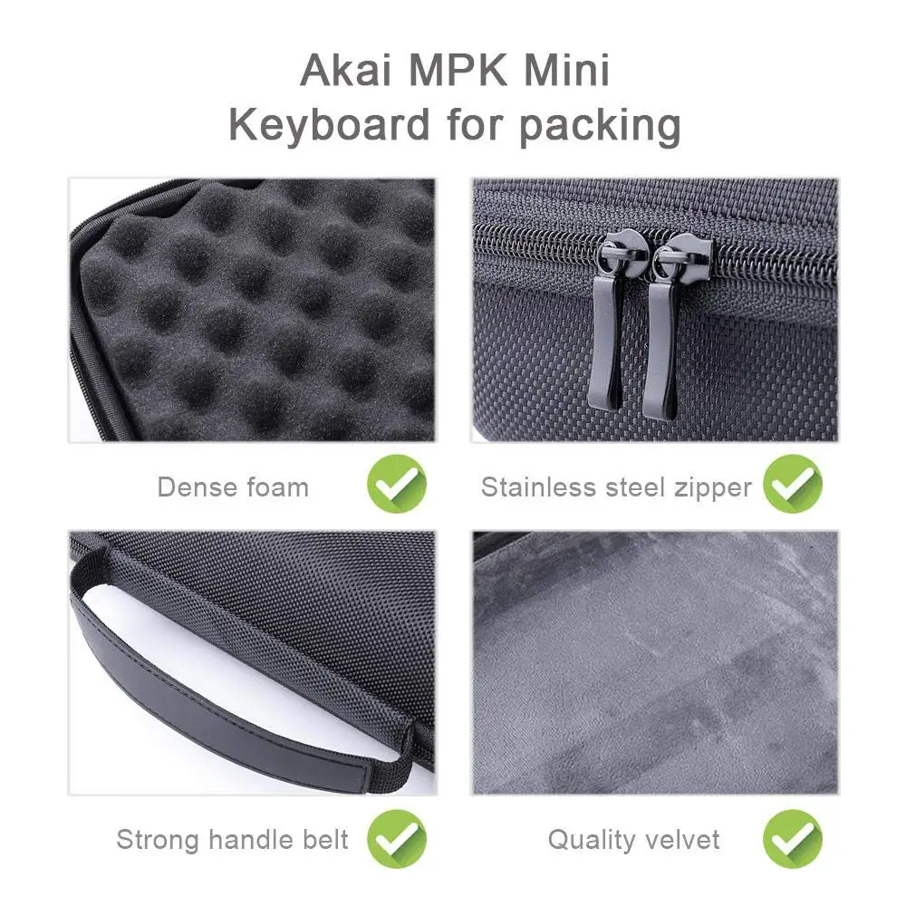  New Travel Case for Akai Professional MPK Mini MKII &MPK Mini Play 25-Key Ultra-Portable USB MIDI D