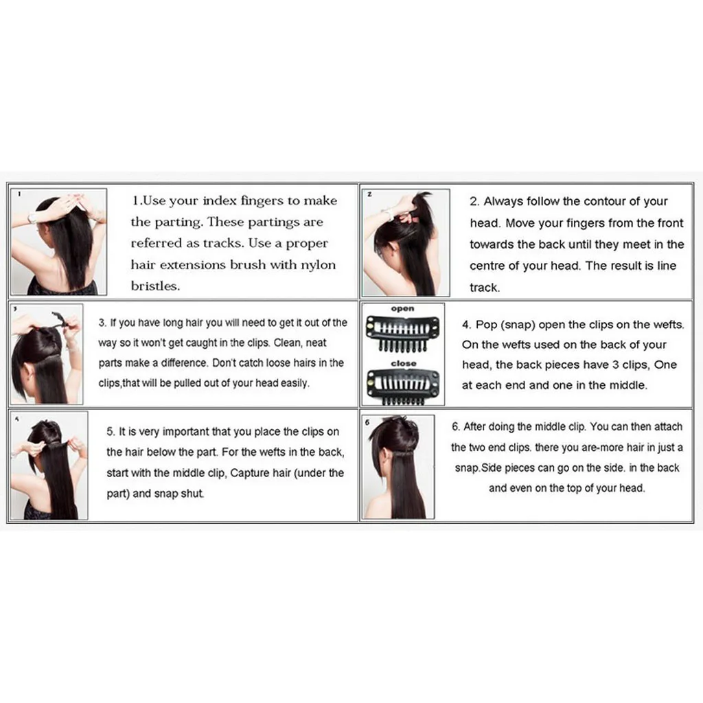 20Pcs Hair Extension Snap Clips Wig Grips Medium Remy Clip In 32mm Black Hair Extensions Synthetic