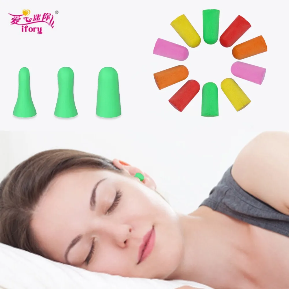

Ifory 10 Pieces Noise Reduction Earplugs Promote Sleep Protect Hearing Soft Slow Rebound Foam Sponge Earplugs Swim Protection