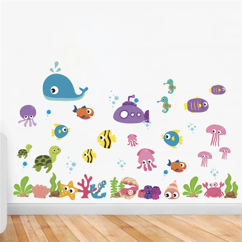 underwater fish bubble wall decals kids rooms bathroom home decor