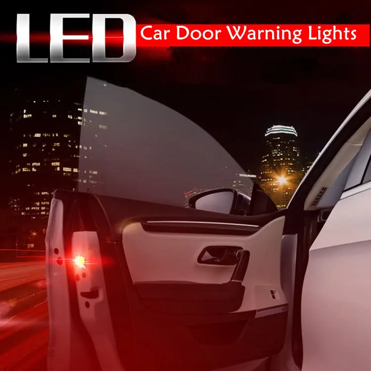 

2Pcs Wireless LED Car Door Warning Lamp Auto Strobe Anti-collision Signal Lamp Magnetic Control Car-styling