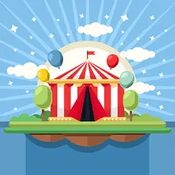 Звезды облако Balloon Circus полосатый тематическая вечеринка фото фон винил Ткань Компьютер Отпечатано стены фотостудия фон