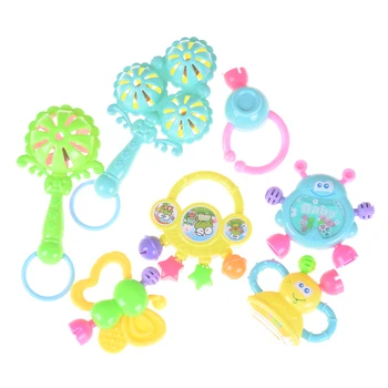 

7Pcs/set Newborn Toddler Baby Shaking Bell Rattles Teether Toys Kids Hand Toys Randomly