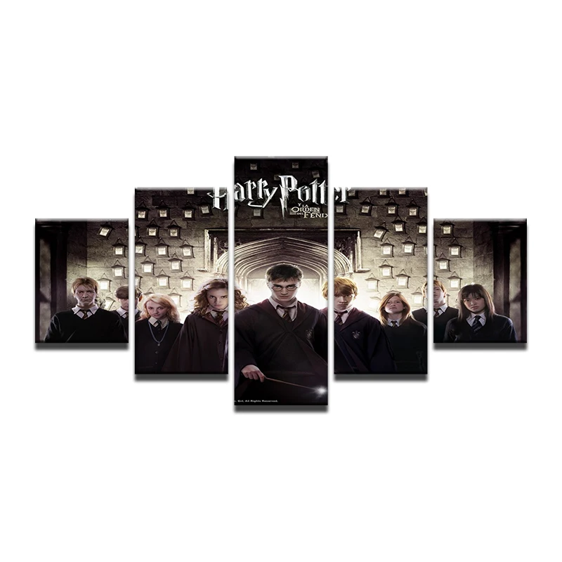 

Modular Picture Home Decor Canvas Painting 5 Panel Movie Harry Potter Character Top-Rated Wall For Living Room Painting